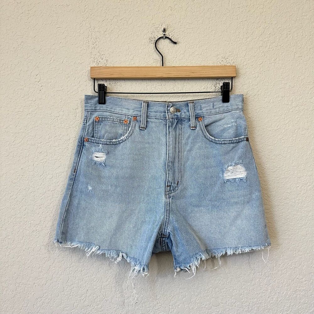MADEWELL The Momjean Shorts Light Lansdale Wash Cut-Off Distressed